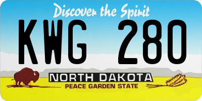 ND license plate KWG280
