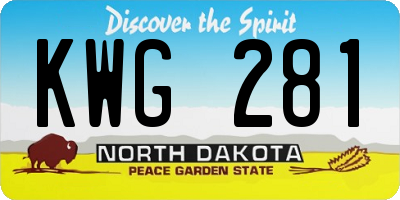 ND license plate KWG281