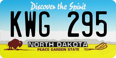 ND license plate KWG295