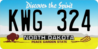 ND license plate KWG324