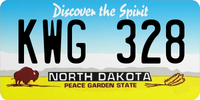 ND license plate KWG328