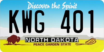 ND license plate KWG401