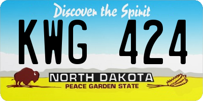 ND license plate KWG424