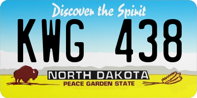 ND license plate KWG438