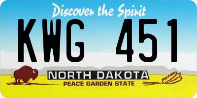 ND license plate KWG451