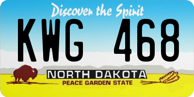 ND license plate KWG468