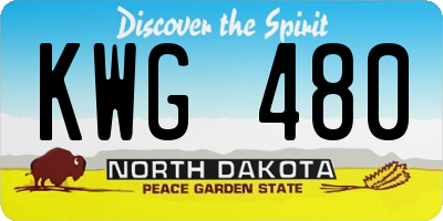 ND license plate KWG480
