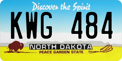 ND license plate KWG484