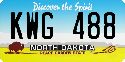 ND license plate KWG488