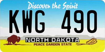 ND license plate KWG490