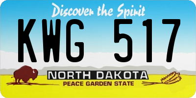 ND license plate KWG517