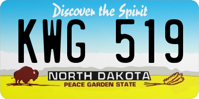 ND license plate KWG519