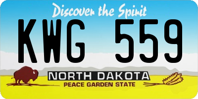 ND license plate KWG559