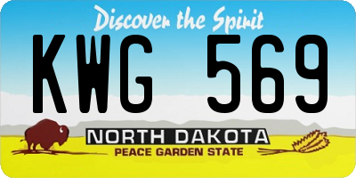 ND license plate KWG569
