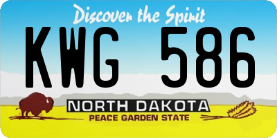 ND license plate KWG586