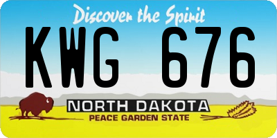 ND license plate KWG676