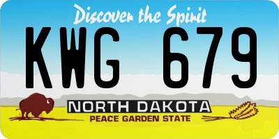 ND license plate KWG679