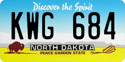 ND license plate KWG684