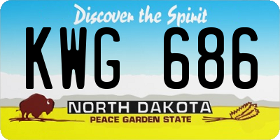 ND license plate KWG686