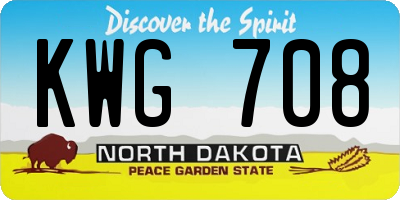 ND license plate KWG708