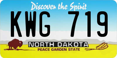 ND license plate KWG719