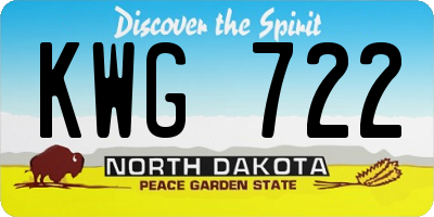 ND license plate KWG722