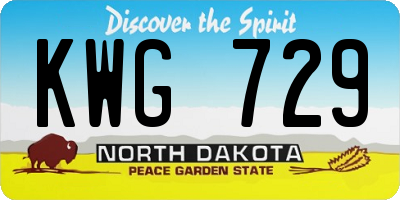 ND license plate KWG729