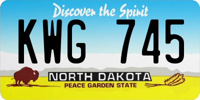 ND license plate KWG745