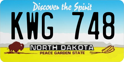 ND license plate KWG748