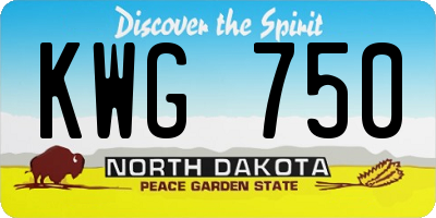ND license plate KWG750