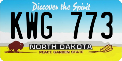 ND license plate KWG773