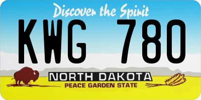 ND license plate KWG780