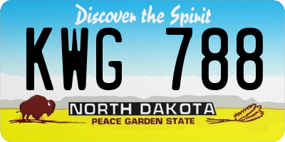 ND license plate KWG788