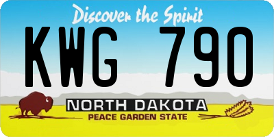 ND license plate KWG790