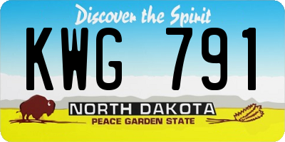 ND license plate KWG791