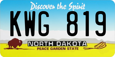 ND license plate KWG819