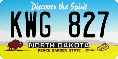 ND license plate KWG827