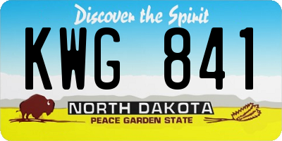 ND license plate KWG841
