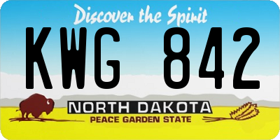 ND license plate KWG842