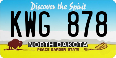 ND license plate KWG878