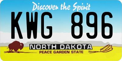 ND license plate KWG896