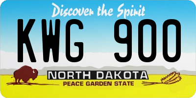 ND license plate KWG900