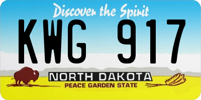 ND license plate KWG917