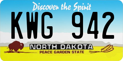 ND license plate KWG942
