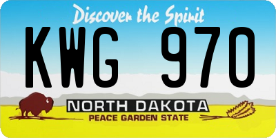 ND license plate KWG970
