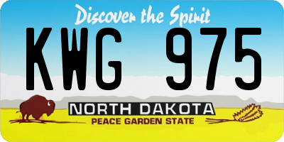 ND license plate KWG975