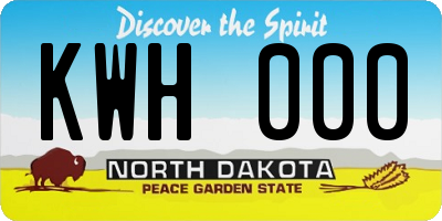 ND license plate KWH000