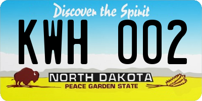 ND license plate KWH002
