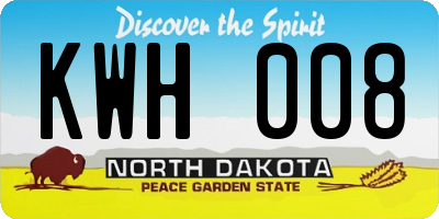 ND license plate KWH008