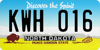 ND license plate KWH016